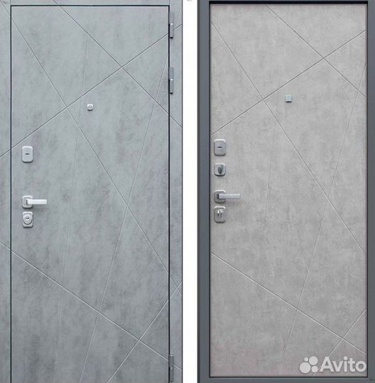 Дверь входная Бетон тёмный металлическая