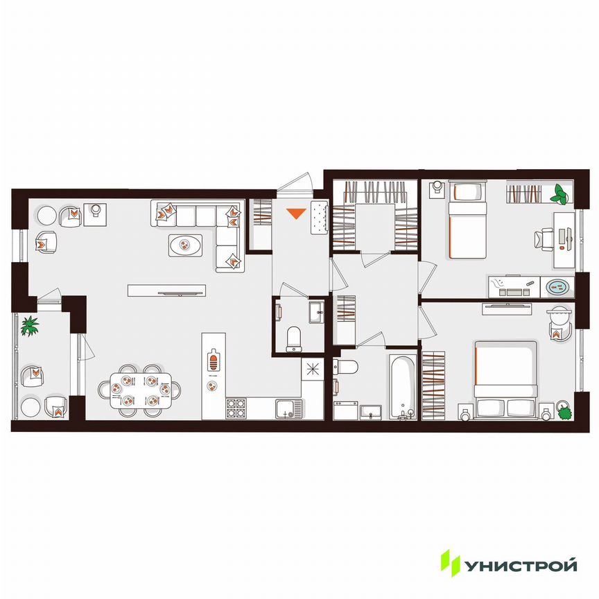 2-к. квартира, 79,6 м², 1/5 эт.