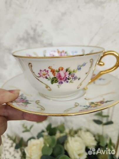 Чашка с блюдцем/ чайная пара фарфор