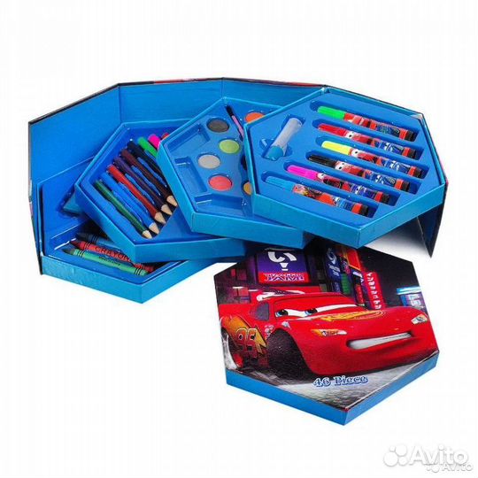 Набор для рисования 46 предметов тачки /принцессы