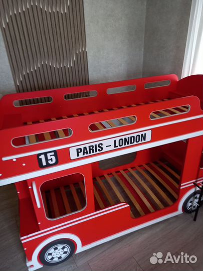 Кровать детская двухярусная автобус
