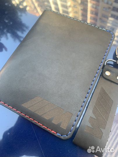 Кожаная обложка для автодокументов BMW M бмв