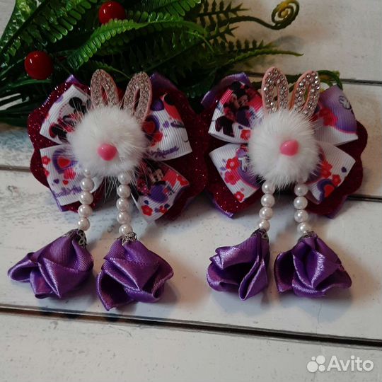 Бантики на заколки ручной работы