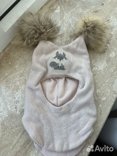 Шапка шлем для девочки зима 48-50