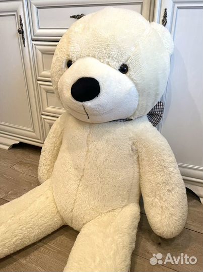 Большой плюшевый медведь 160 см с бантом