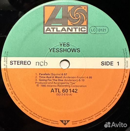 Yes – Yesshows 2LP (Скандинавия 1980г.)