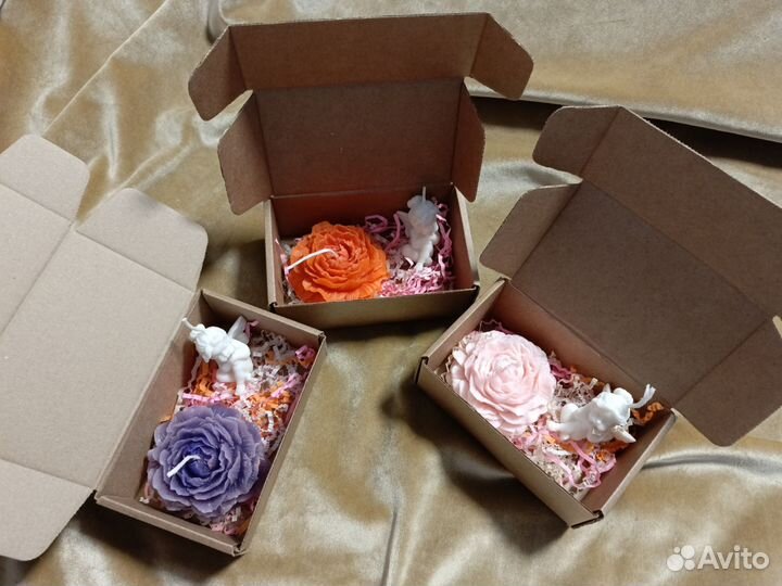 Подарочный Набор Свечей Пион и Сердце