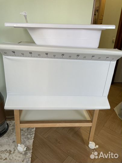 Пеленальный столик с ванночкой lafino happy baby