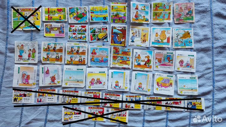 Обертки вкладыши наклейки жевачек из 1990-х