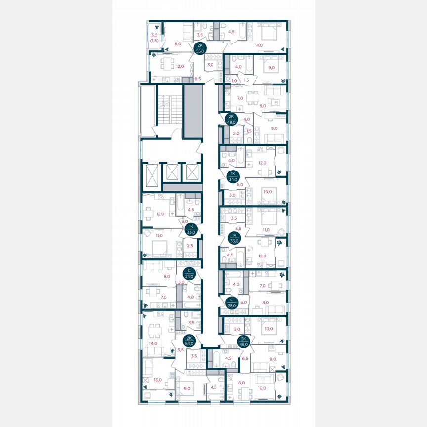 1-к. квартира, 36 м², 15/17 эт.