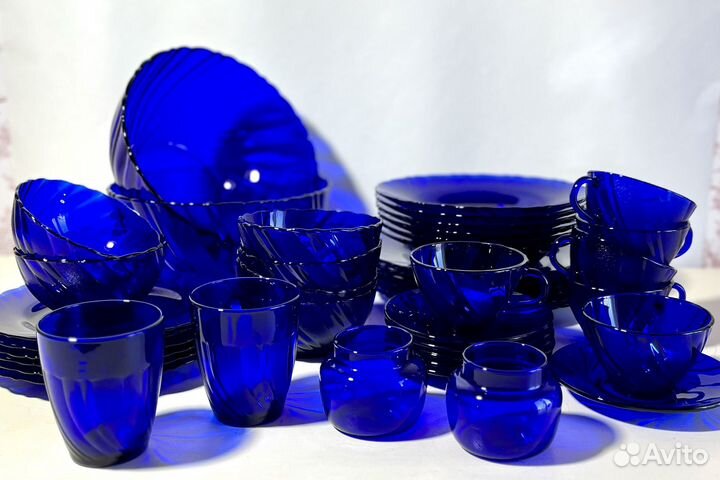 Столовый сервиз Duralex сапфир синяя на 6 персон