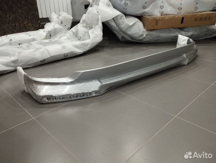 Губа передняя Land Cruiser 200 12-15 Серебро LED