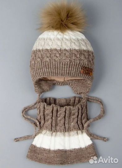 Зимняя шапка и снуд на малыша