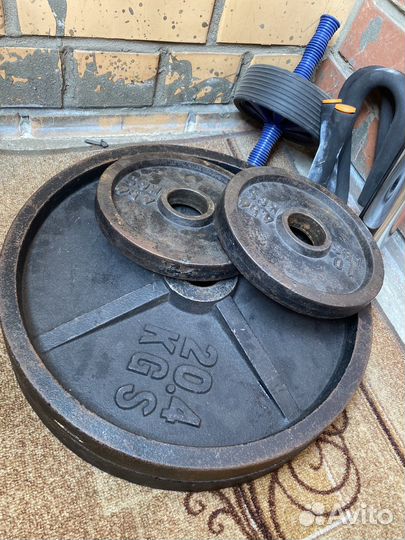 Гриф олимпийский 20 кг и диски к нему