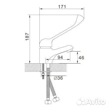 Смеситель Эверест для умывальника B10-37 хром