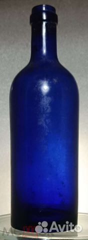Старинная бутылка до 1917 г кобальтовое стекло
