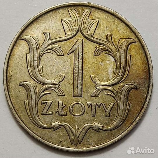 Монеты 1 злотый, 1 крона