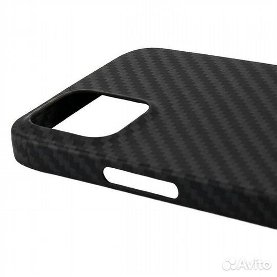 Чехол для iPhone 14 Pro Magsafe Big Hole (карбоно