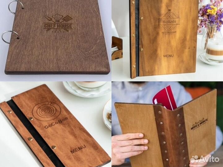 Деревянное меню на заказ в Северодвинске