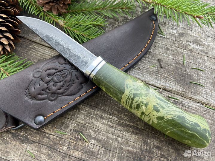Финка дамасская сталь