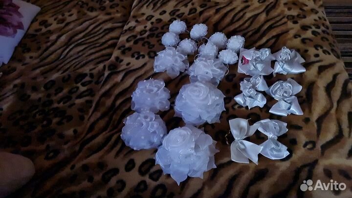 Банты для волос белые 20 шт