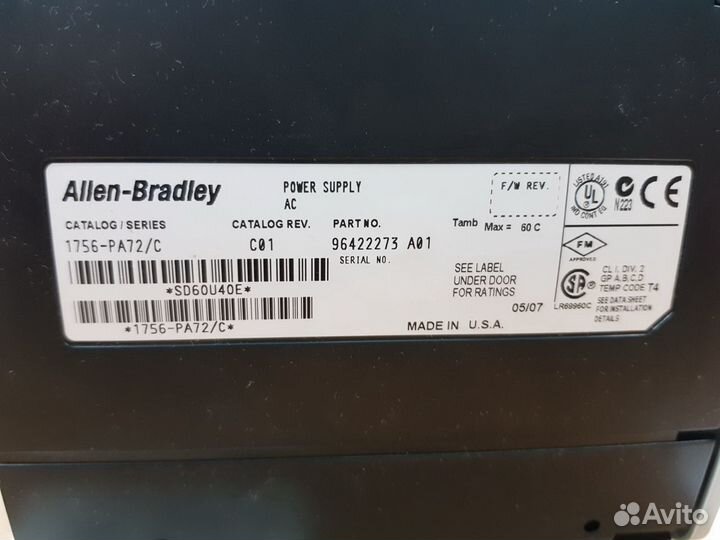 Блок питания Allen Bradley 1756 -PA72/С