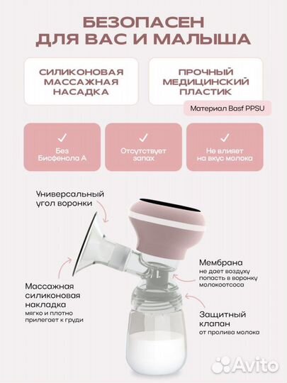 Молокоотсос электрический, новый, соска