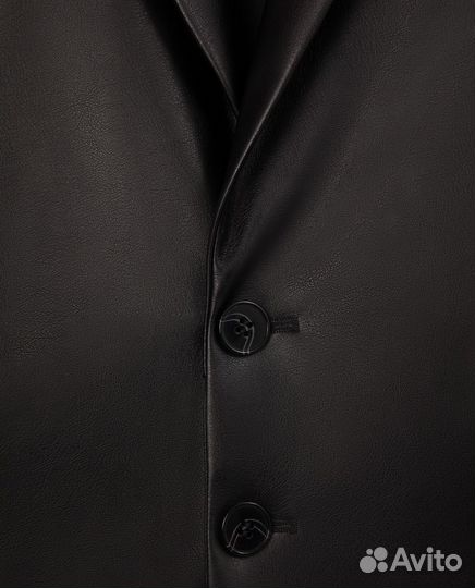 Пиджак из искусственной кожи черный Gulliver