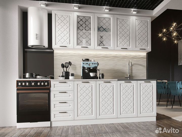 Кухня Агава 200 см, акация белая