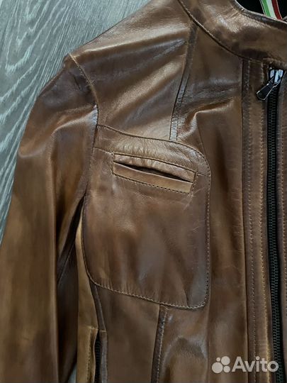 Кожаная куртка под винтаж 42 р
