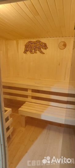 Баня каркасная 7х2,4. Печь, отделка под ключ