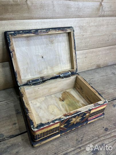 Шкатулка Соломенный рисунок Агитация