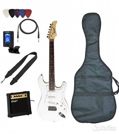 Электро гитара с комбиком набор 7в1