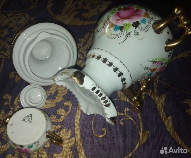 Самовар фарфор/гжель СССР винтаж