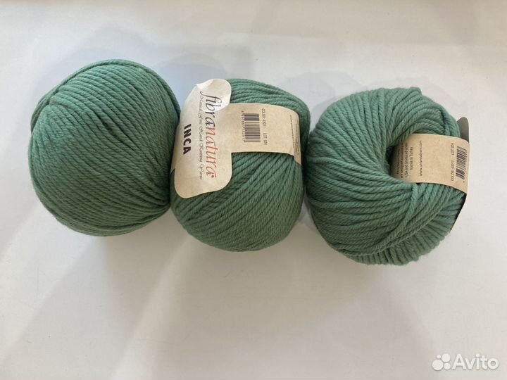 Пряжа Fibra natura inca 3шт зеленый