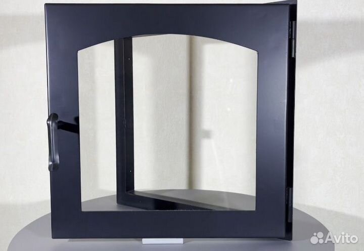 Дверка каминная стальная со стеклом