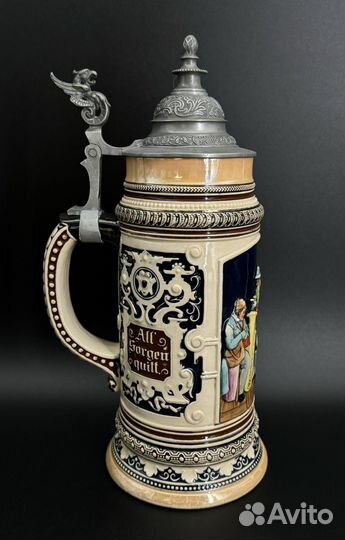 Большая антикварная пивная кружка Marzi & Remy
