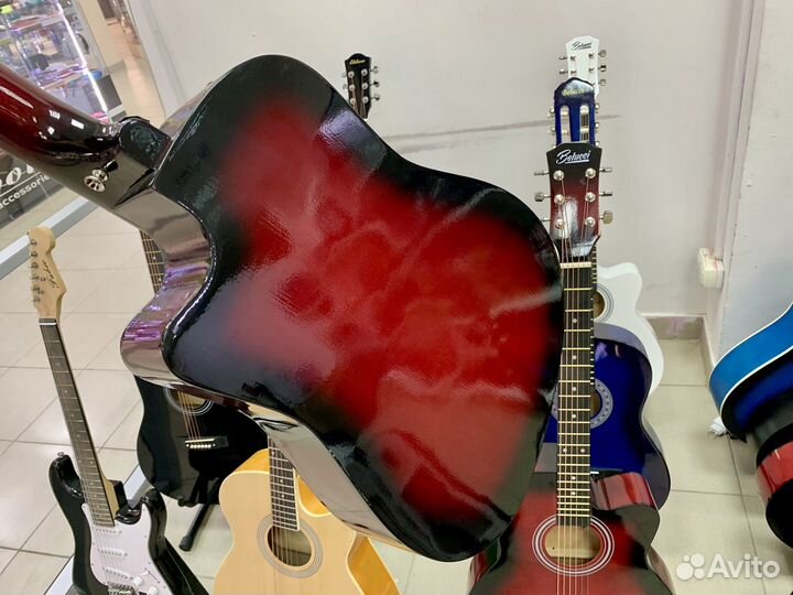 Акустическая гитара + чехол + доставка