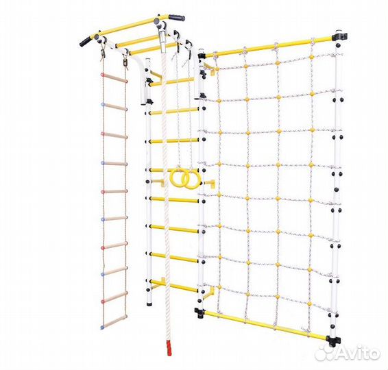 Шведская стенка с сеткой для лазания
