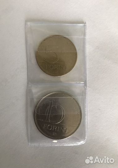 Венгрия монеты 10 и 5 форинтов