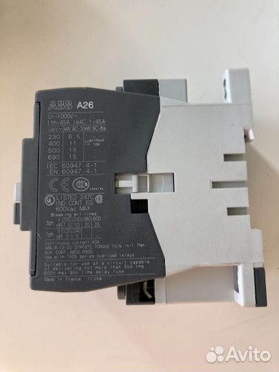 Контактор abb А26-30-10