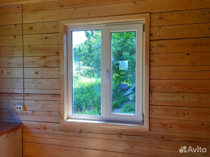 Балконный блок rehau 70мм. 1350х2200 Глухое окно