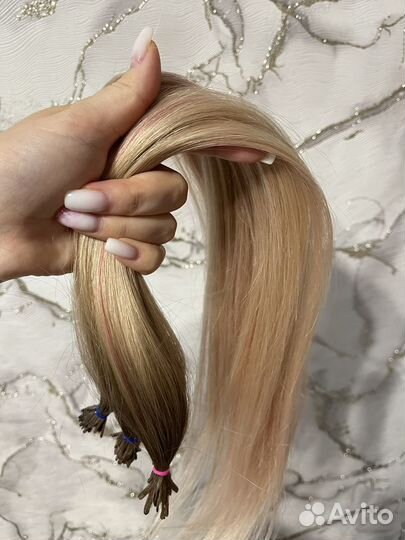 Волосы для наращивания натуральные на капсулах