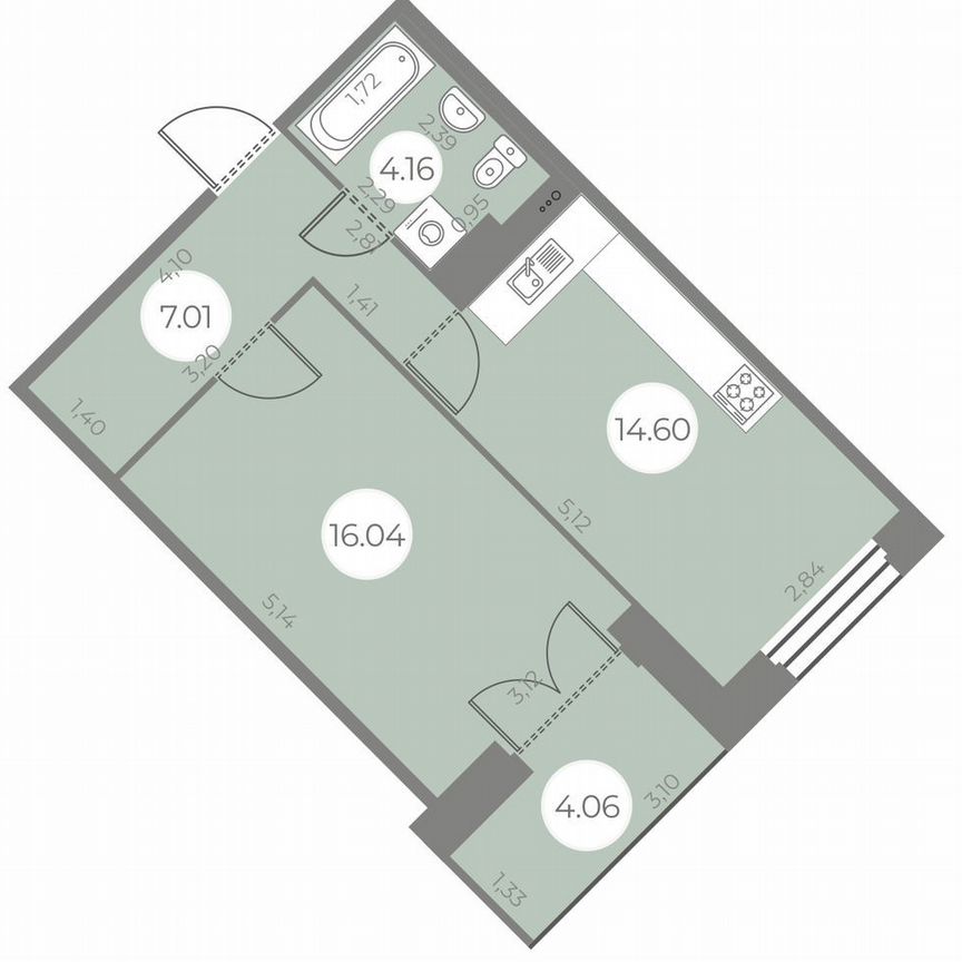 1-к. квартира, 43 м², 20/20 эт.