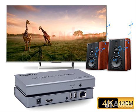 Hdmi KVM 120м + USB удлинитель по витой паре