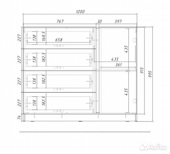 Новый Комод 1200 мм