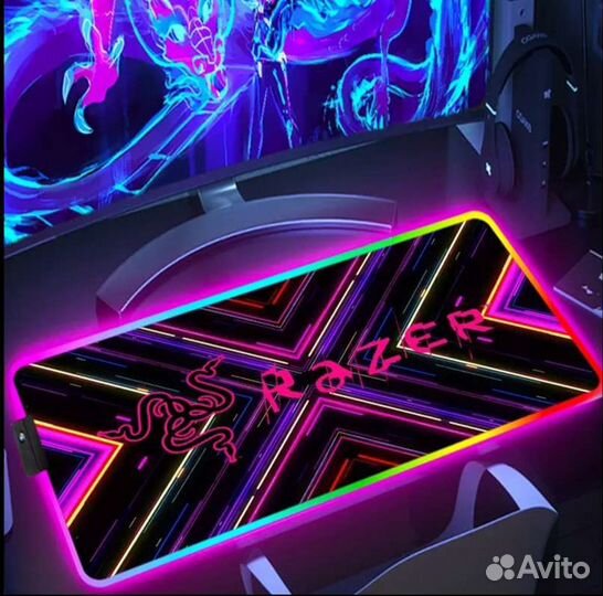 Геймерские коврики с RGB-подсветкой 80х30 см новые