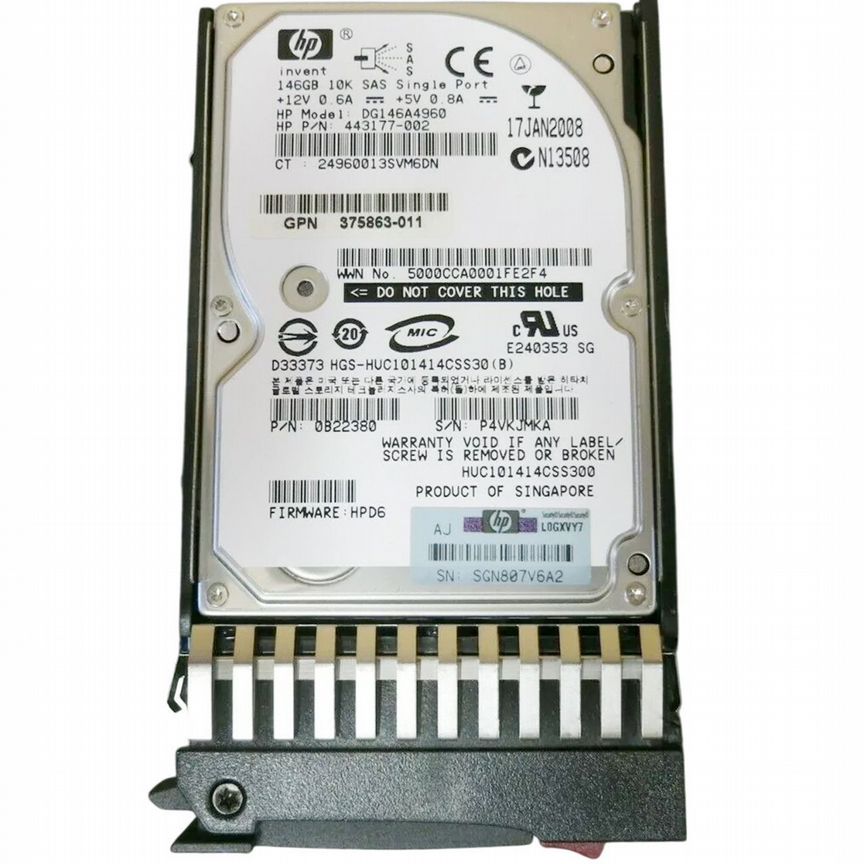 [DG146A4960] Жесткий Диск Hp 146gb Sas 2,5" Hdd Dg146a4960
