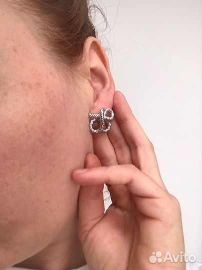 Серебряные винтаж серьги