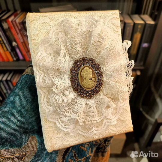 Белый кружевной Гримуар Книга теней Формат А6